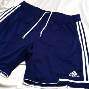 Adidas ClimaCool 3 Stripe Navy Blue soccer shorts. Size XL